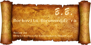 Borkovits Bonaventúra névjegykártya